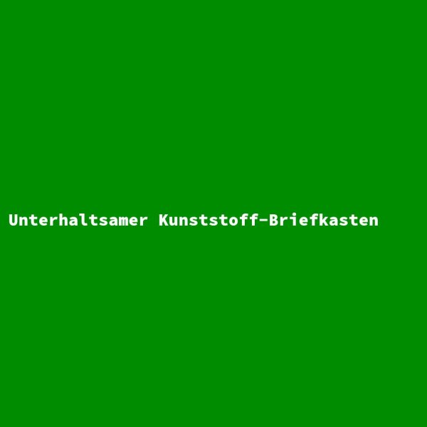 Unterhaltsamer Kunststoff-Briefkasten